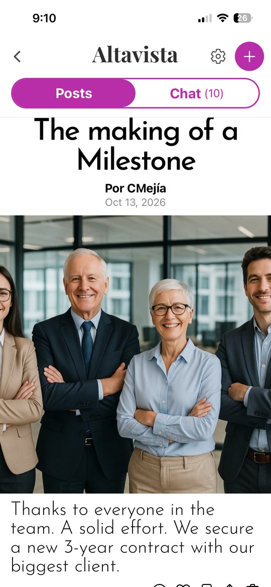 A post published in newsroom format